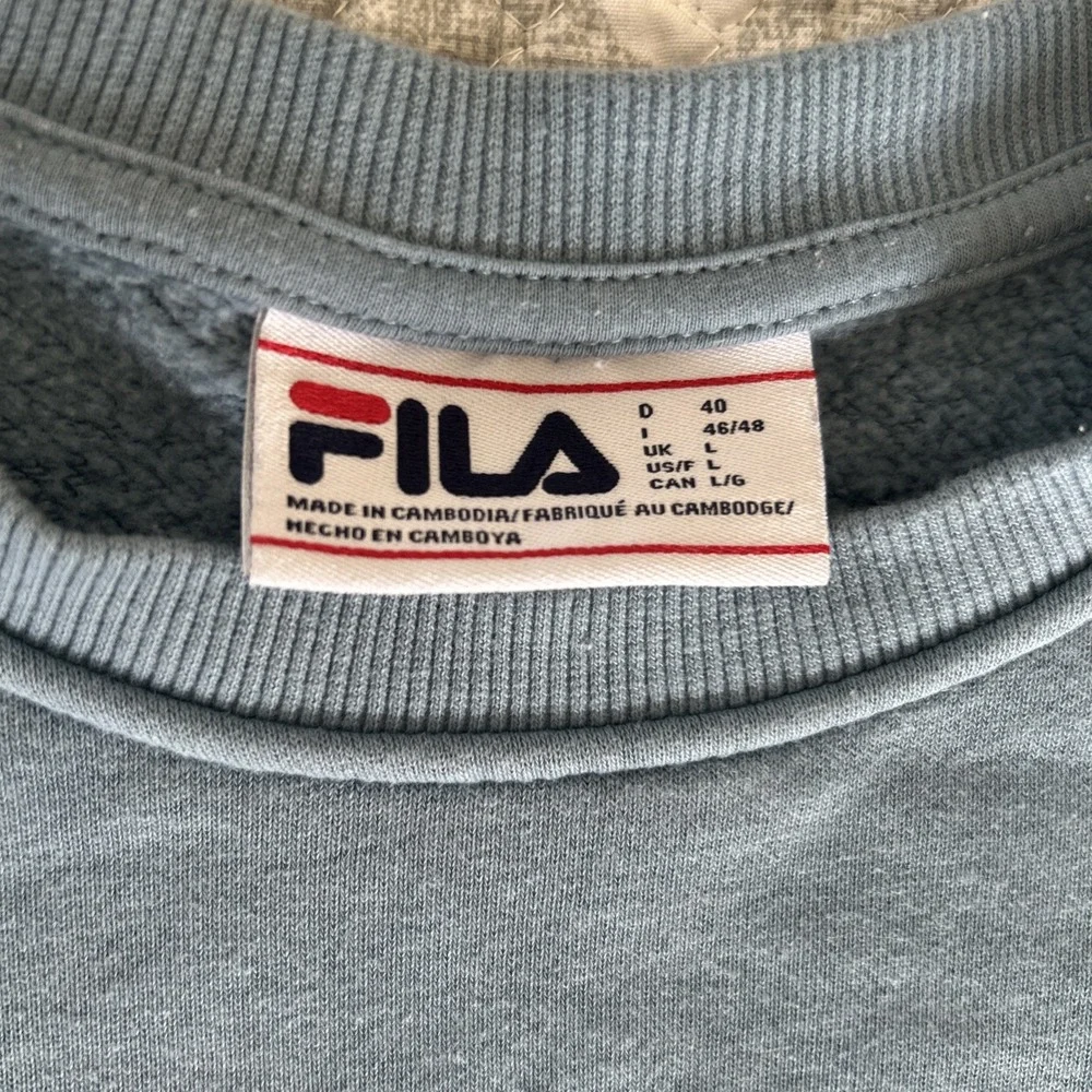 Fila Sport Women's Pullover Sweatshirt Large Blue Gray Long Sleeve Casual